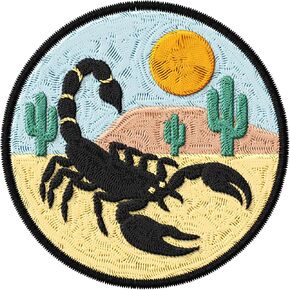 Scorpion Patch للملابس - الحديد المطرز على التصحيح لركلة الظهر - بقع النسيج للهدايا التذكارية والهدايا لمحبي الحيوانات ID45095