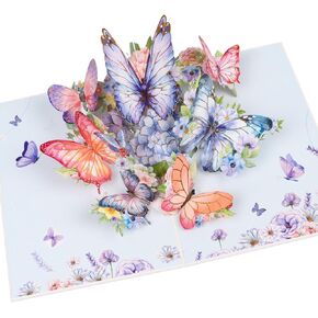 Pop Up Card,3D Butterfly Flowers Greeting Cards with Envelopes for Mother’s Day,Birthday,Valentines Day for Wife,Sister,Grandma,Girlfriends (Pink)
