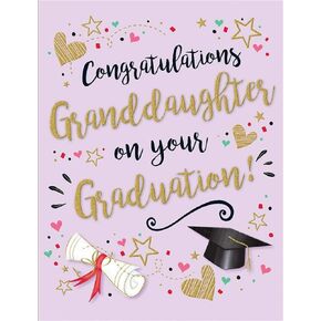 A11742 Modern Occasion Card Graduation Granddaughter - 8 x 6 inches, Violet
