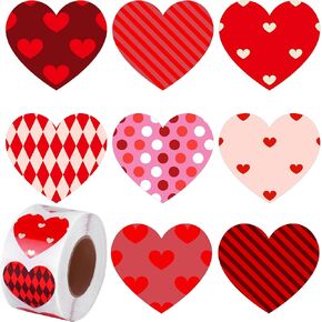 Ruisita 600 Pieces Valentine's Day Stickers Assorted Styles Self-Adhesive Love Decorative Stickers for Valentine's Day or Wedding Decorations Accessories Party Favor Supplies
