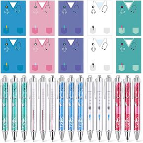 Fuutreo 30 PCS مضحك ممرضة المفترات مع الأقلام الممرضات هدايا الأسبوع ممرضة الملاحظات لزجة Nuring Point Pens Sulk Memo Memo Homps Home Perts Forment