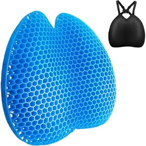 2.4inch Extra Thick Gel Seat Cushion for Relieve Long Sitting Pain Honeycomb Double Soft Breathable Non-Slip Cushions Tailbone Pressure Relief Office Wheelchair Car Desk Chair Pad
