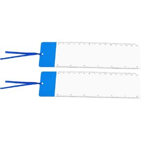 Yokive 2 PCS Longmark Machifier مع المسطرة ، 3x Muding Ruler | ورقة مكبرة ، رائعة لقراءة كتب الخرائط الصغيرة (الأزرق ، 7.48 بوصة)