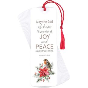 Dickson's May The God of Hope يملأك بالفرح والسلام - رومية 15:13 - Multicolor 6 × 2 بوصة الورق/الحمل المرجعية مع شرابة الحمراء ؛ حزمة 12