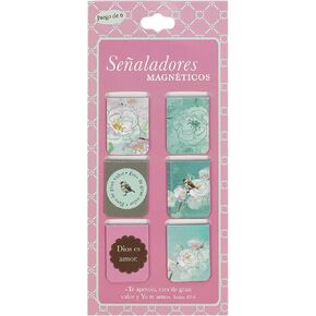 Christian Art Gifts Juego de Marcapáginas Magnéticos con Versículo Bíblico: Te Aprecio, Eres de Grand Valor y Yo Te Amo – Isaías 43:4 Marcador Magnético con Floral, Juego de 6 para Biblias y Libros
