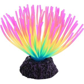 Silicone Glowing Anemone, Fluorescence Aquatic Artificial Coral for Aquarium (Blue)