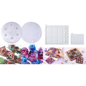 Bundle Set of 3D Dice Resin Mold and Tic Toe Tac Resn Molds