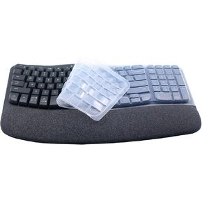 Silicone Keyboard Skin Cover Compatible for 2023 Logitech Wave Keys Wireless Ergonomic Keyboard & Logitech Wave Keys MK670, Logitech Wave Keys Keyboard Protector (Clear)