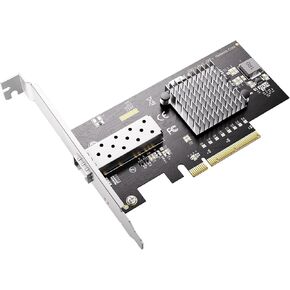 BZUZI 10Gb PCIe NIC Network Card,Dual SFP Ports,Intel 82599 (X520-DA2) Controller,High-Speed Ethernet Adapter, Compatible with Windows Server, Linux, VMware,Low Profile Bracket Included