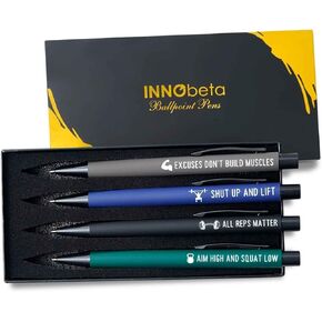 هدايا تجريب Innobeta للنساء/الرجال ، هدايا التدريب الرياضية المضحكة ، مجموعة قلم الحبر من 4 ، مثالية لعيد الميلاد وعيد الميلاد