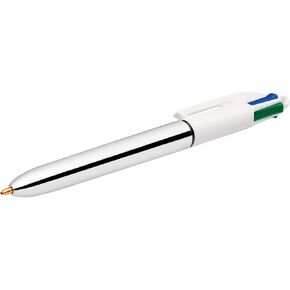 Bic 4 Colours Shine Retractable Ballpoint Pen Black/Blue/Red/Green (Pack of 12
