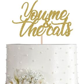 أنت أنا و Cats Cake Topper ، و Gold Glitter Cat Lovers Cake Cake Cake Topper