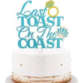 آخر نخب على كيك الساحل Toppers Bachelorette Party Cake Cake Decorations Coastal Bride لتكون كشك صور لشاطئ Bach Coastal Duffer Bachelortle