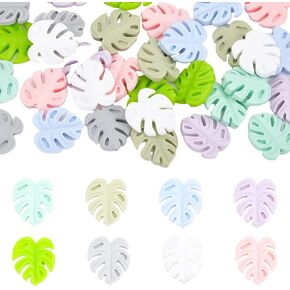 chgcraft 32pcs 8colors حبات السيليكون ورقة السيليكون حبات الفاصل السوقية سحر مونسترا حبات السيليكون للسيليكون لسيلي قلادة الحرف اليدوية صنع المجوهرات