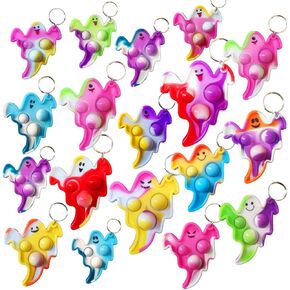 100 Packs Bulk Halloween Ghost Fidget Mini Pop for Kids Party Favors and Classroom Students Gifts