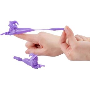 Fun Express 4" x 1 3/4" Halloween Purple Witch Latex Finger Flingers - 12 Piece