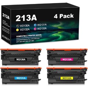 213A Toner Cartridge Remanufactured Replacement for 213 213X 213Y W2130A W2131A W2132A W2133A for HP Color Laserjet Enterprise 5700 6700 6701dn MFP 5800 MFP 6800 MFP 6801dn Printer (1BK/1C/1Y/1M)