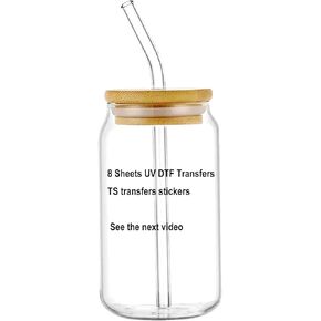 8 صفائح فرك على عمليات نقل DIY Crafts UV DTF Cup Wrap لـ 16 Oz Cups Cups Abrics Singer Abbs ملصقات