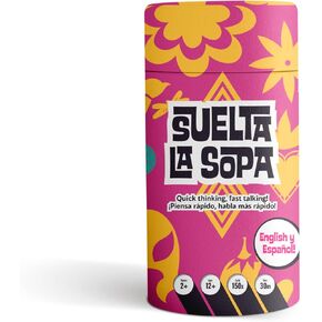 لعبة Party Suelta La Sopa - تبادل الكلمات ذات الخطوط السريعة للمرح والضحك الذي لا نهاية له! مثالي لليلة اللعبة ، تتراوح أعمارهم بين 12+ ، 2+ لاعبين ، و 30 دقيقة من اللعب - صنعها فيتز ألعاب