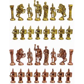 Stonkraft Collector Edition Brass Chess Pitch Pawns Chessmen Chess Coins Visuins (3.5 "Roman)