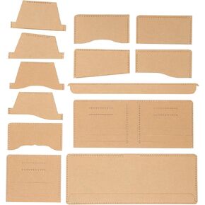 Oumefar DIY Leather Craft Template: Acrylic Wallet Template Set - 13pcs, Transparent, Reusable, Scratch-Resistant, DIY Tool
