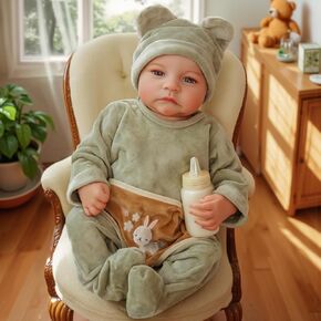 Babeside Eyes Open Reborn Baby Baby Doll - 18 بوصة واقعية جديدة للطفل دمية كاملة الجسم فينيل Reborn Baby Boy Posable Life Life Baby Dolls مع صندوق هدايا ومجموعة التغذية للأعمار 3+