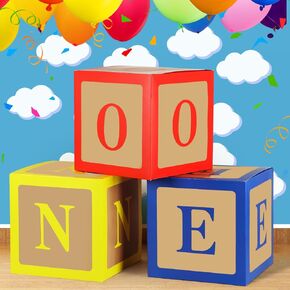 Zhanmai 3 PCS Toy Inspire Story Party Decorations One Balloon Joxes for Toy Thision First Birthday Party Decorations Baloon Boxes for Inspire First Birthday Baby Shower Supplies