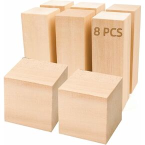 25 Pack Basswood Carving Blocks, 3 Sizes Whittling Wood Bass Blocks Carving Kit - Unfinished Wood Blocks Set