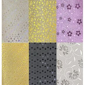 Syntego 60 Sheets Glitter Cardstock Paper, A4 Sparkly Paper Premium Craft Self-Adhesive Glitter Sticker Paper for Art Projects Gift Wrapping Party 6 Embossed Designs 80gsm