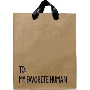 Funny Gift Bags, To My Favorite Human Kraft Gift Bag With Black Ribbon Handles, Novelty Gift Bags, Humor Gift Bag, Birthday Gift Bags, Gift Bag For Spouse, Gift Bag for Significant Other