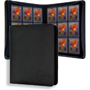 Top Loader Binder – 9 Pocket Card Binder for 3"x4" Top Loaders | Holds 288 Sleeves for Sports Cards, Trading Cards, Baseball, Football, MTG, TCG, Hobby Collectibles Organizer – Black