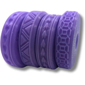 Potterraccoon Maori Texture Rollers for Clay and Polymer Clay Artists – Set of 4 with Handle, Purple