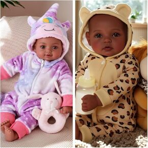 Babeside 2 PCS Black Baby Dolls