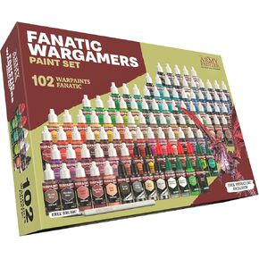 رسام الجيش Warpaints متعصب: مجموعة الطلاء Wargamers ، 102 × 18 مل من الدهانات الأكريليك: 86 ألوان أكريليك ، 6 معدنية ، 4 غسل ، 6 آثار وفرشاة حرة و 1 تنين مجاني مصغر