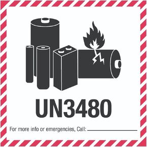 Proline UN3480 تحذير ملصقات بطارية الليثيوم 3.25 × 4.25 بوصة 500 ملصقات إجمالية (لفة واحدة)