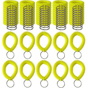 Pack of 60 Colorful Wrist Coil Keychain Wristband Spiral Key Ring Bracelet Key Holder for Pool Gym ID Badge(Red)