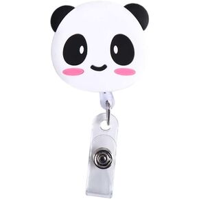 Cute Panda Bear Bunny Badge Holder Retractable Nurse Badge Holder Reels Name Card ID Badge Reels Clip Card Holder for Office Worker（Panda,Identification Badges and Supplies，Badge Holders