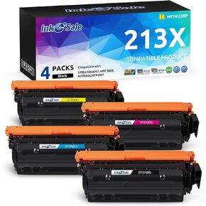 حبر E-sale 213x W2130X بديل خرطوشة الحبر المتوافقة مع HP 213x 213A (مع رقاقة) لـ HP Color Laserjet Enterprise 5700 6700 6701 MFP 5800 MFP 6800 6801 (BCMY ، 4-pack)