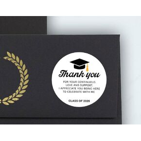 120pcs Thank You for Your Continuous Love and Support Class of 2025 Graduation Party Favor Stickers - 1.6 Inch Round, Premium Adhesive, Graduation Party Favor Stickers
