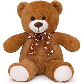 لعبة Plush Teddy Bear Cute Pleated Bear Doll Doll For Girlfriend في عيد الميلاد ، زخرفة الحفلات (كريم ، 40 سم/15.7 بوصة)