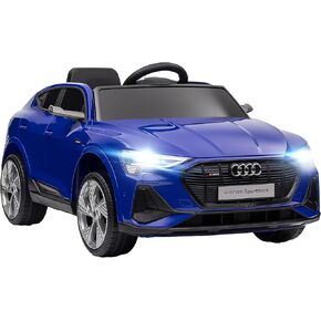 AOSOM 12V Kids Ride On Car ، Audi E-Tron ، لعبة تعمل بالبطارية مع التحكم عن بعد الوالدين ، نظام التعليق ، عجلات مساعدة ، مصابيح LED ، الموسيقى والقرن ، مشغل MP3 ، أبيض