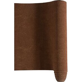 Frosted Soft Solid PU Synthetic Leather Suede Faux Leather Sheet for Making Earring Hair Bows, Handicraft DIY Projects 9.5'' x 53" (Dark Brown)