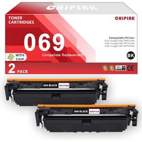 069 Toner Replacement Compatible for Canon 069 Black Toner Cartridge 069H Toner for Color ImageCLASS MF753Cdw LBP674Cdw MF751Cdw Printers (2 Black, 5094C001, with Chip)