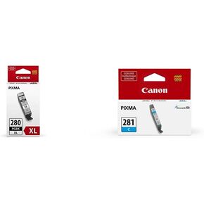 Canon PGI-280XL Black و CLI-281 حزمة خزان حبر سماوي متوافقة مع طابعات محددة