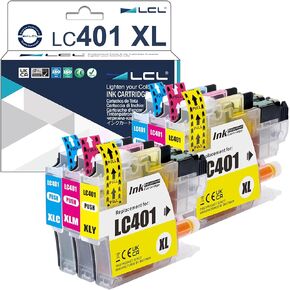 LCL LC401 LC401XL High Yield Color Ink Cartridges Replacement for Brother LC401XL3PKS LC401XLC LC401XLM LC401XLY for Brother MFC-J1010DW MFC-J1012DW MFC-J1170DW Printer (6-Pack 2C2M2Y)