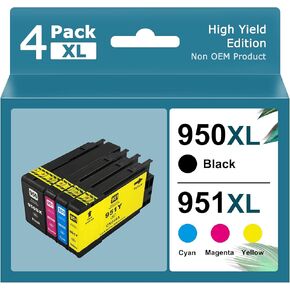 950XL 951XL حبر حزمة حزمة الحبر لـ HP 950 951 استبدال خرطوشة الحبر لـ HP OfficeJet Pro 8100/8600/8610/8620/8630/8640/8615/8616/8625/251DW/276DW ، (Black Cyan Magenta)
