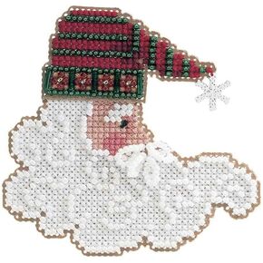 وميض Claus مخرجات Cross Cross Stitch Kit Mill Hill 2002 Charmed Santa Faces
