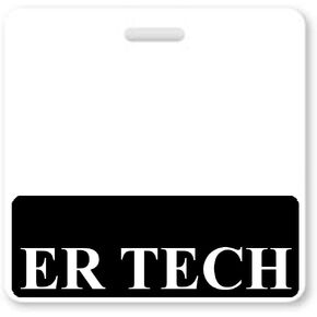 ER Tech Badge Buddy - Buddies الشارة الأفقية الثقيلة لفنيي غرف الطوارئ - بطاقات الإثبات المتساقطة والدموع - 2 من جانب الولايات المتحدة الأمريكية مطبوعة من المعرف السري