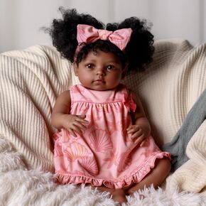 BABESIDE Lifelike Reborn Baby Dolls Black Girl AMA - 20 Inch Soft Body Realistic Newborn Baby Doll Poseable Limbs Real Life Baby Dolls with Clothes and Toy Gift for Kids Age 3+