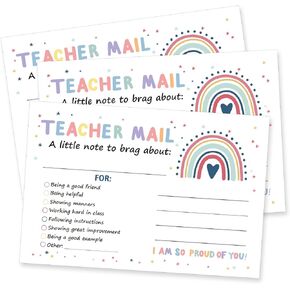 100 PCS Mail Mail Notes to Opony ، Rainbow Classroom Good Behavior بطاقات تحفيزية للتحفيز الإبلاغ لإرسال إلى المنزل للطلاب ما قبل المدرسة. رياض الأطفال ، المدرسة الابتدائية ، مستلزمات المعلمين